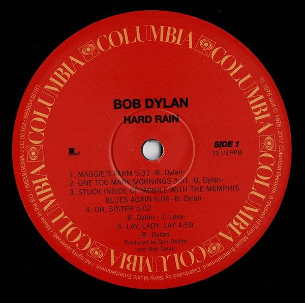 Bob Dylan: HARD RAIN - LP