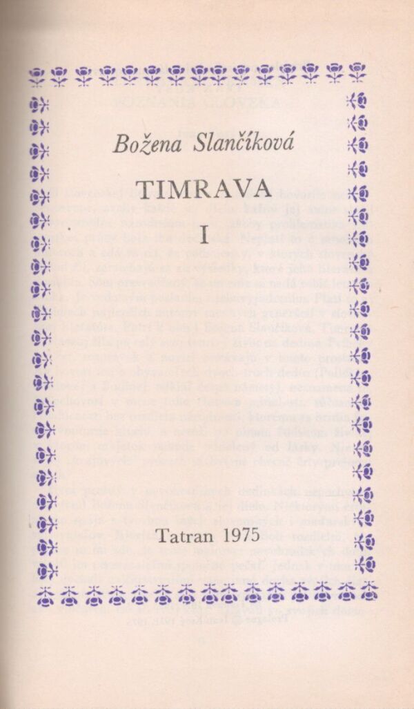 Timrava Božena Slančíková: TIMRAVA I.,II