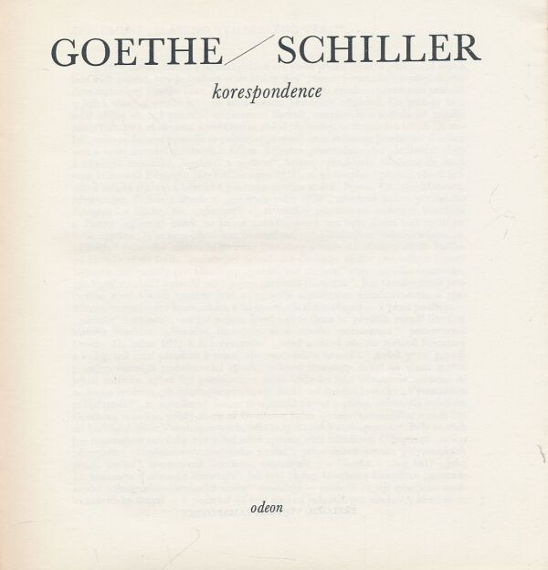 Goethe / Schiller - korespondence