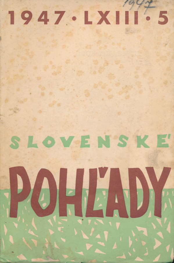 Slovenské pohľady 1947, č. 5, roč. 63